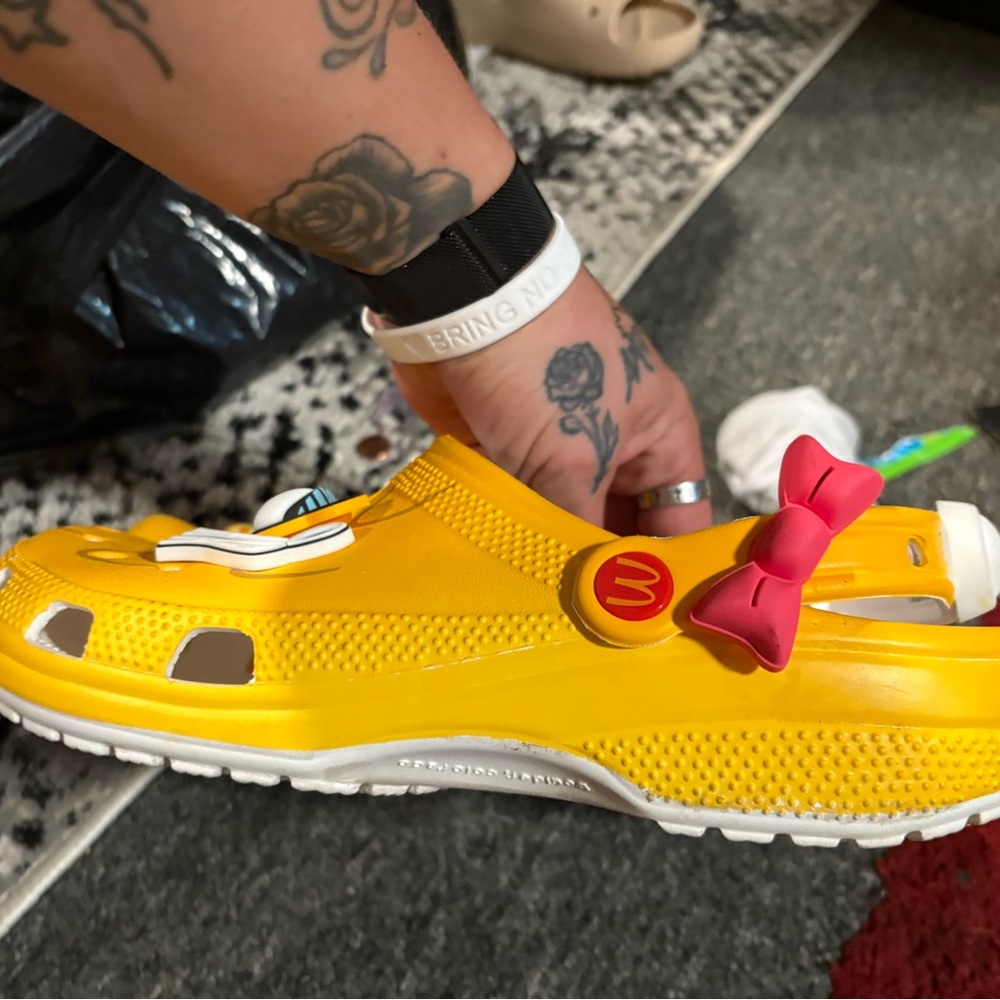 Yellow Clog with Pink Bow